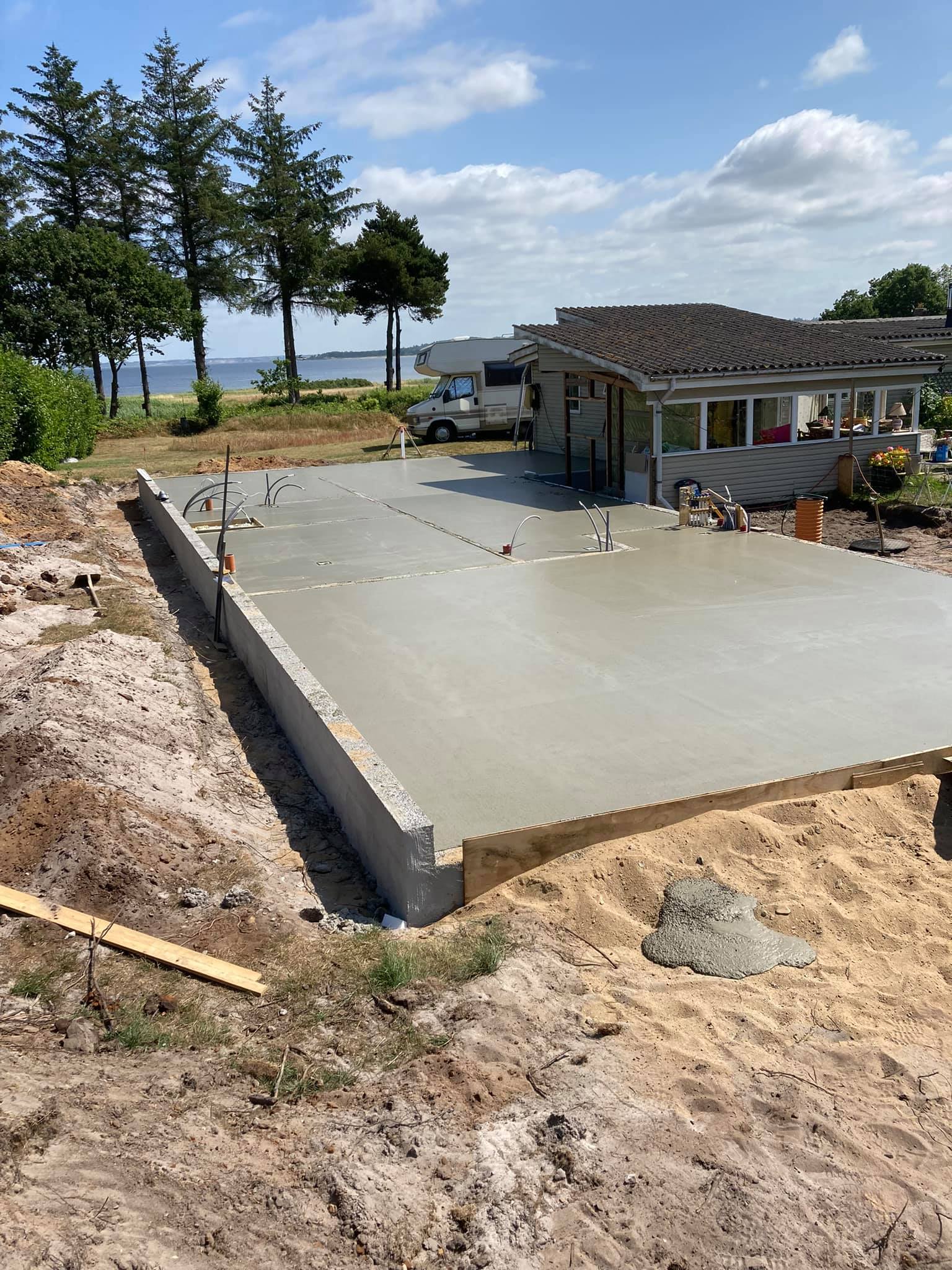Støbning af fundament 